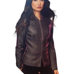 Carlisle Iridescent Metallic Plaid Jacket, EUC
